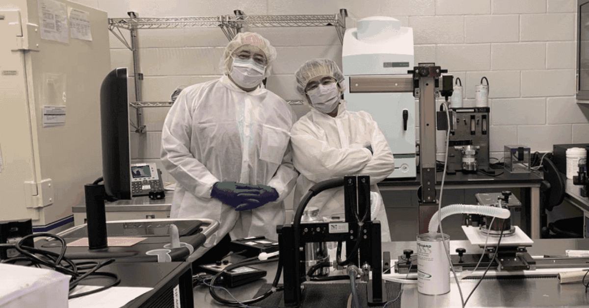 Drs. Carrick and Sugaya in their lab